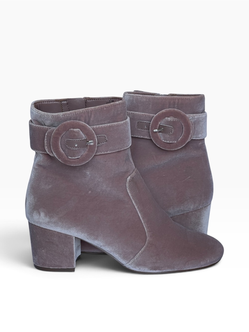 Nine West Velvet Ankle Boots in Dusty Mauve 6.5 MED EUC